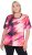 Ulla Popken Cutout Abstract Print Short Sleeve Tee Hibiscus Red - Tryckta T-shirts för dam i stora storlekar - 