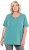 Ulla Popken Essential Notch Neck Stretch Tee Pale Green - T-shirts - 
