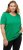 Ulla Popken Double Layer Rounded V-Neck Slim Fit Tee Green Emerald - T-shirts - 