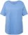 Ulla Popken Double Layer Rounded V-Neck Slim Fit Tee Cloud Blue - T-shirts - 