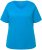 Ulla Popken Double Layer Rounded V-Neck Slim Fit Tee Sapphire Blue - T-shirts - 
