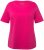Ulla Popken Double Layer Rounded V-Neck Slim Fit Tee Fuchsia Pink - T-shirts - 