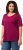 Ulla Popken Double Layer Rounded V-Neck Slim Fit Tee Magnolia Red - T-shirts - 