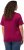 Ulla Popken Double Layer Rounded V-Neck Slim Fit Tee Magnolia Red - T-shirts - 