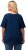 Ulla Popken Cold Dye Ruffle Edge Pocket Tee Dark Blue - T-shirts - 