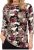 Scandinavian Caramel Flowers Blouse Purple and Brown - Tryckta T-shirts för dam i stora storlekar - 