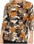 Scandinavian Caramel Flowers Blouse Orange and Brown - Tryckta T-shirts för dam i stora storlekar - 