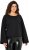 Ulla Popken Rolled Edge Long Sleeve Sweatshirt Black - Collegetröjor & hoodies - 