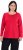 Ulla Popken Basic Round Neck Long Sleeve Slim Fit Cotton Tee Red - T-shirts - 