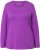 Ulla Popken Basic Round Neck Long Sleeve Slim Fit Cotton Tee Purple - T-shirts - 