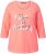 Ulla Popken Make It Amazing 3/4 Sleeve Graphic Tee Coral - Tryckta T-shirts för dam i stora storlekar - 