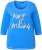 Ulla Popken Make It Amazing 3/4 Sleeve Graphic Tee Pacific Blue - Tryckta T-shirts för dam i stora storlekar - 