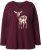 Ulla Popken Fawn Long Sleeve Graphic Tee Plum - Tryckta T-shirts för dam i stora storlekar - 