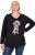 Ulla Popken Sequined Puppy Long Sleeve Graphic Tee Black - Tryckta T-shirts för dam i stora storlekar - 
