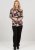 Scandinavian Caramel Flowers Blouse Purple and Brown - Tryckta T-shirts för dam i stora storlekar - 
