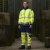 Leo Bowden Ecoviz Softshell Jacket Hi-Vis Yellow/Navy Print - Arbetskläder - Arbetskläder i stora storlekar