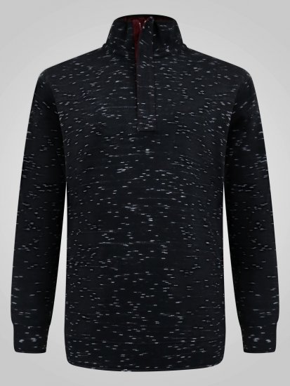 D555 Chandler Reno 1/4 Zip Neck Sweatshirt With Bear Logo Svart - Tröjor & hoodies - Stora hoodies & tröjor - 2XL-14XL