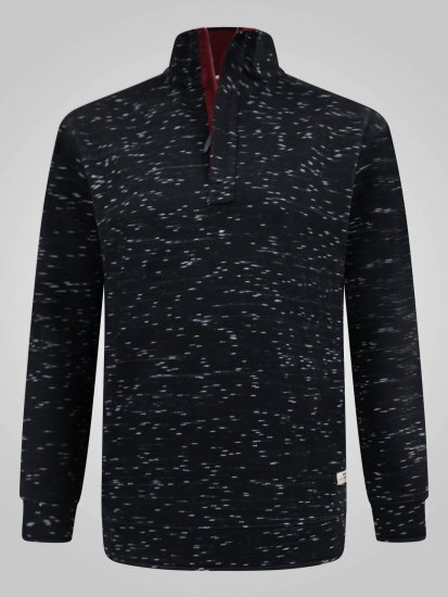 D555 Chandler Reno 1/4 Zip Neck Sweatshirt With Bear Logo Svart - Tröjor & hoodies - Stora hoodies & tröjor - 2XL-14XL