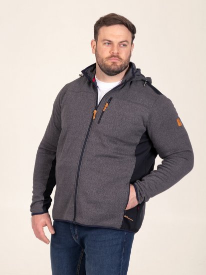D555 Conrad Detachable Hood Bonded Fleece Zip Through Hoody Mörkblå - Tröjor & hoodies - Stora hoodies & tröjor - 2XL-14XL