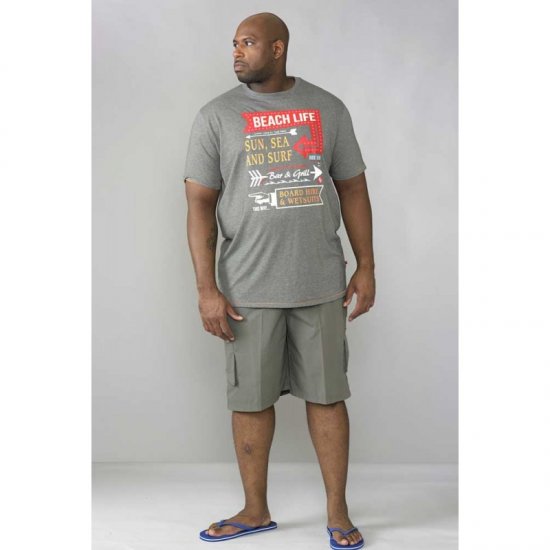 D555 Kennedy T-shirt Khaki Marl - T-shirts - Stora T-shirts - 2XL-14XL