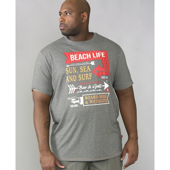 D555 Kennedy T-shirt Khaki Marl - T-shirts - Stora T-shirts - 2XL-14XL