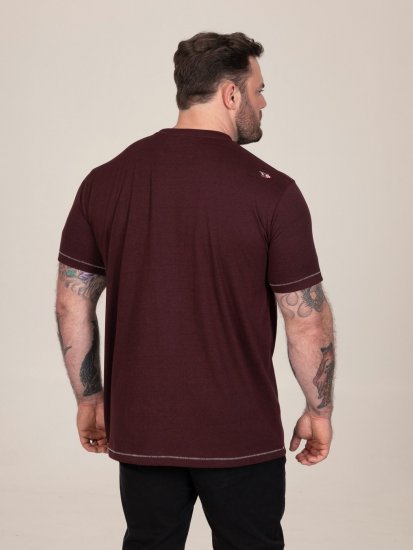 D555 Baldwin Grumpy Old Man Club Print Crew Neck T-shirt Burgundy/ Black Twist - T-shirts - Stora T-shirts - 2XL-14XL