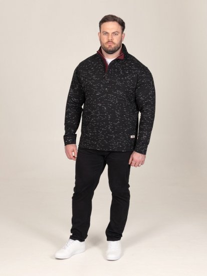 D555 Chandler Reno 1/4 Zip Neck Sweatshirt With Bear Logo Svart - Tröjor & hoodies - Stora hoodies & tröjor - 2XL-14XL