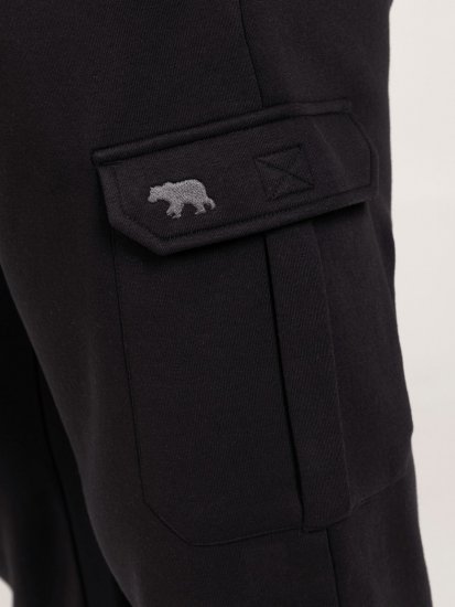 D555 Dexter 1 Cargo Jogger With Bear Embroidery Svart - Mjukisbyxor och -shorts - Mjukisbyxor & Mjukisshorts 2XL-12XL
