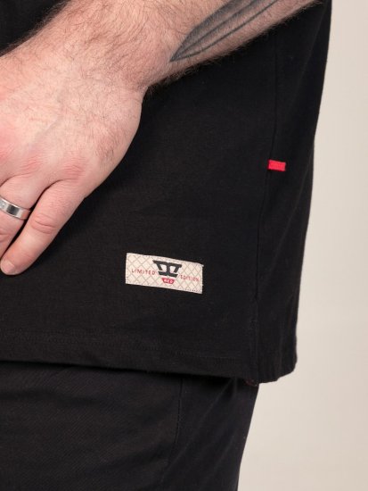 D555 Potts Jersey Polo With Jacquard Collar & Cuffs Svart - Pikétröjor - Stora pikétröjor - 2XL-8XL