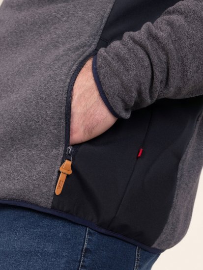 D555 Conrad Detachable Hood Bonded Fleece Zip Through Hoody Mörkblå - Tröjor & hoodies - Stora hoodies & tröjor - 2XL-14XL