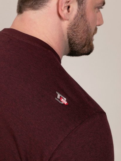 D555 Baldwin Grumpy Old Man Club Print Crew Neck T-shirt Burgundy/ Black Twist - T-shirts - Stora T-shirts - 2XL-14XL