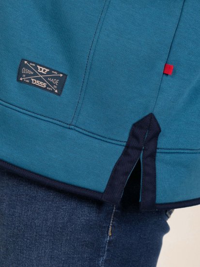 D555 Conway 1 1/4 Zip Neck Fleece Sweatshirt With Bear Logo Teal - Tröjor & hoodies - Stora hoodies & tröjor - 2XL-14XL