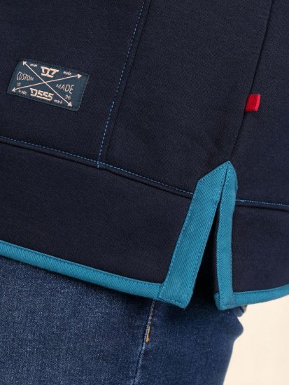 D555 Conway 2 1/4 Zip Neck Fleece Sweatshirt With Bear Logo Mörkblå - Tröjor & hoodies - Stora hoodies & tröjor - 2XL-14XL