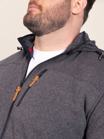 D555 Conrad Detachable Hood Bonded Fleece Zip Through Hoody Mörkblå - Tröjor & hoodies - Stora hoodies & tröjor - 2XL-14XL