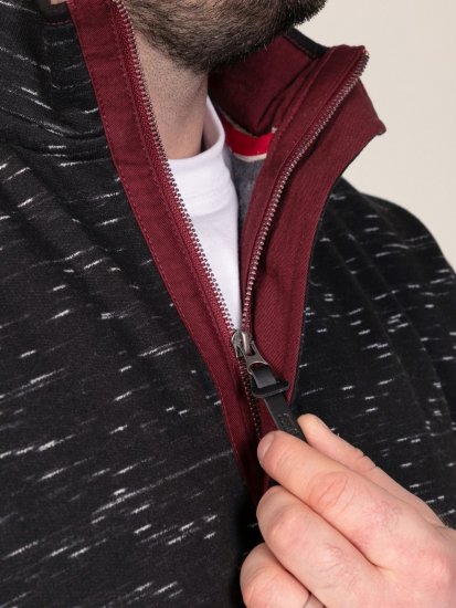 D555 Chandler Reno 1/4 Zip Neck Sweatshirt With Bear Logo Svart - Tröjor & hoodies - Stora hoodies & tröjor - 2XL-14XL
