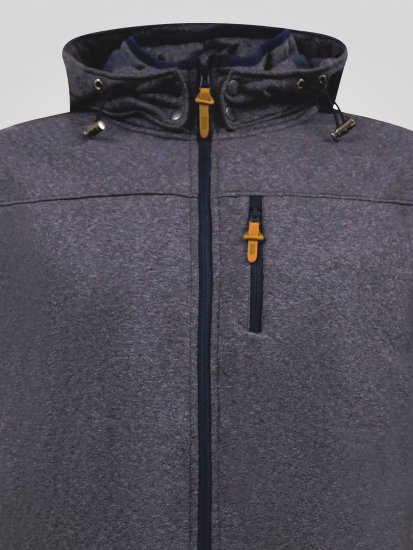 D555 Conrad Detachable Hood Bonded Fleece Zip Through Hoody Mörkblå - Tröjor & hoodies - Stora hoodies & tröjor - 2XL-14XL