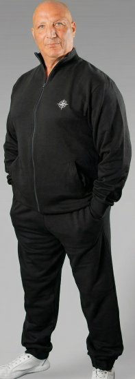 20 Nodi Mistral Tracksuit in Combed Fleece Cotton Black - Tracksuits - Tracksuits herr stora storlekar