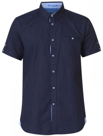 D555 Tim Short Sleeve Shirt Navy - Skjortor - Stora skjortor - 2XL-8XL