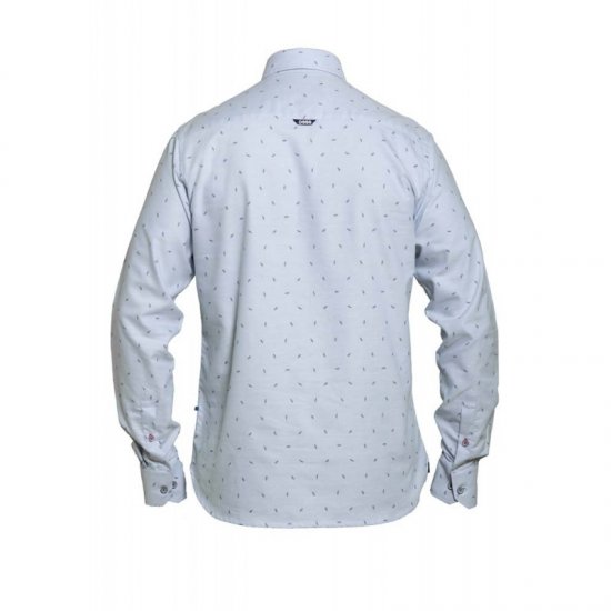 D555 Addington Printed Oxford Shirt Blue - Skjortor - Stora skjortor - 2XL-8XL