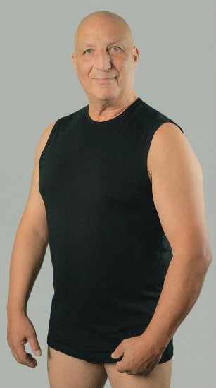 20 Nodi 1004 Sleeveless Crew Neck Shirt in Combed Cotton Jersey Black - Undertröjor - 