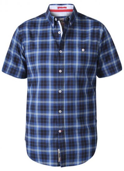 D555 Watson Short Sleeve Shirt Navy - Skjortor - Stora skjortor - 2XL-8XL