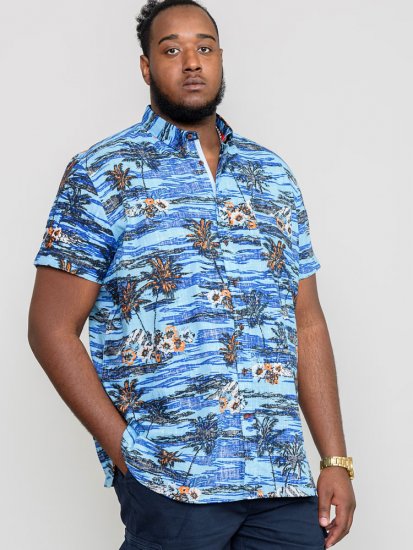 D555 CHARFORD Hawaiian Reverse Printed Shirt - Skjortor - Stora skjortor - 2XL-8XL