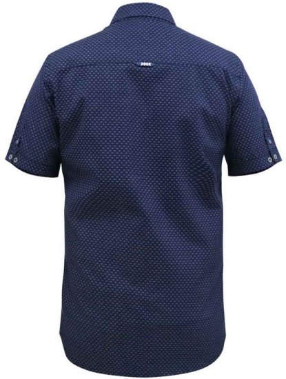 D555 Telford S/S Micro Ao Print Shirt Navy - Skjortor - Stora skjortor - 2XL-8XL