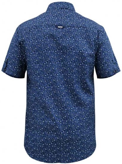 D555 Tristain S/S Floral Ao Print Shirt Navy - Skjortor - Stora skjortor - 2XL-8XL
