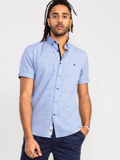 D555 Hadley S/S Micro Dog Tooth Check Shirt - Skjortor - Stora skjortor - 2XL-8XL