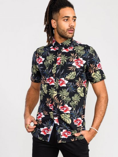 D555 Wilton Hawaiian Ao Print Short Sleeve Shirt - Skjortor - Stora skjortor - 2XL-8XL