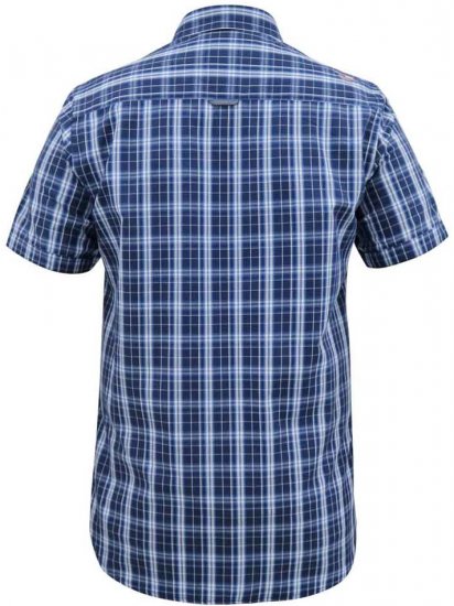 D555 Walcot Check Button Down Collar S/S Shirt Navy - Skjortor - Stora skjortor - 2XL-8XL
