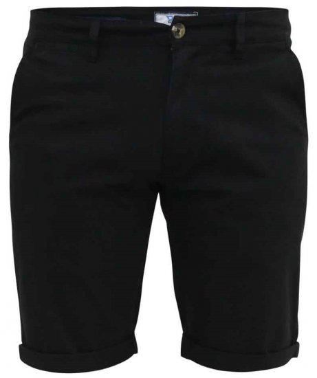 D555 Nelson Stretch Chino Shorts Black - Shorts - Stora shorts W40-W60