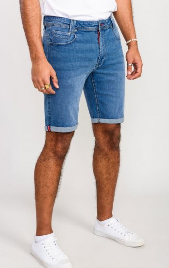 D555 Suffolk Blue Stretch Denim Shorts - Shorts - Stora shorts W40-W60