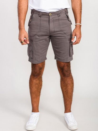 D555 Melton Cotton Cargo Shorts Grey - Shorts - Stora shorts W40-W60